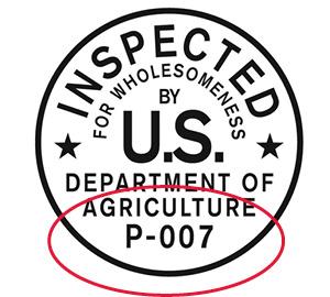 USDA inspection legend.